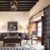 Casa de Sierra Nevada, A Belmond Hotel, San Miguel de Allende sitting room with beamed ceiling and patterned chairs