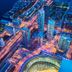 Marriott Downtown at CF Toronto Eaton Centre in Toronto with city skyline and waterfront night view