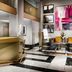Staypineapple, An Elegant Hotel, Union Square lobby in San Francisco with modern seating and black-and-white floors