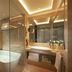 Kempinski Hotel Beijing Yansha Center bathroom with soaking tub, glass shower and dual vanity in Beijing