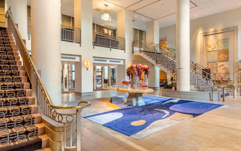 Lobby of the Millennium Biltmore Hotel in Downtown Los Angeles, California  Bath Towel